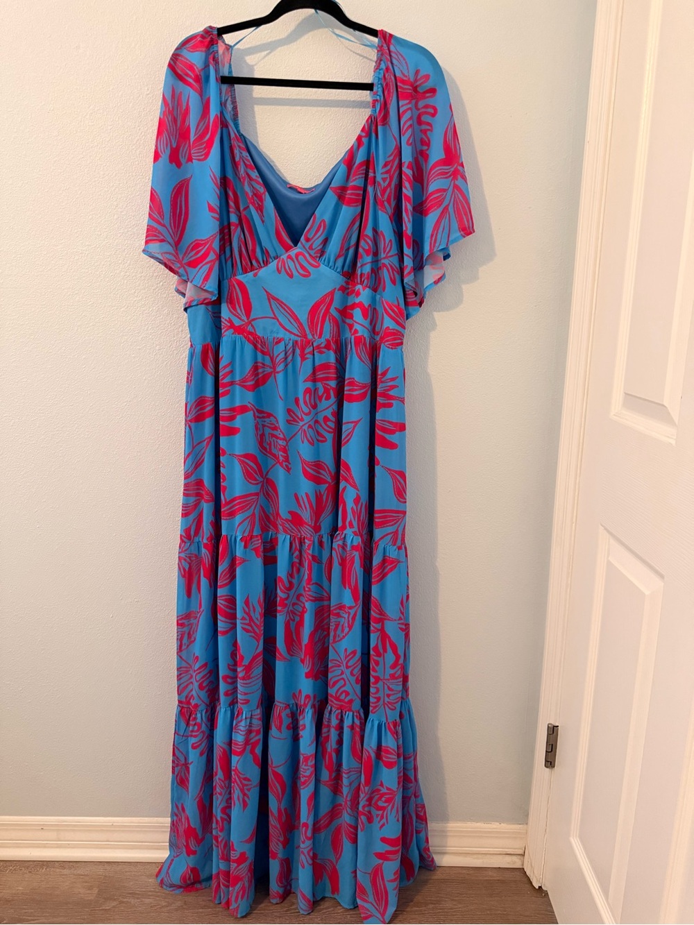 Blue & Pink Floral Maxi Dress - Women's Summer Dress